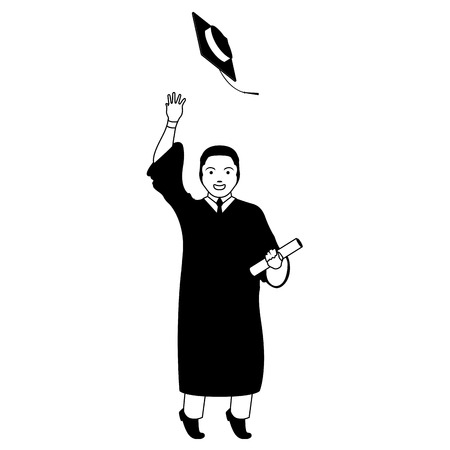 Isolated graduating man image. Vector illustration designのイラスト素材