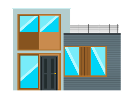 Front view of a modern houseのイラスト素材