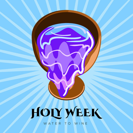 Holy week banner with a water and wine cupのイラスト素材