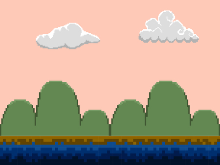 Colored videogame stage image. Vector illustration designのイラスト素材