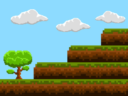 Colored videogame stage image. Vector illustration designのイラスト素材