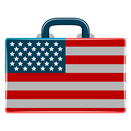 Briefcase with a flag of United States. Vector illustration designのイラスト素材