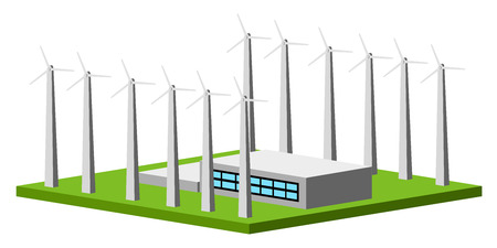 Isolated wind power plant. Vector illustration designのイラスト素材