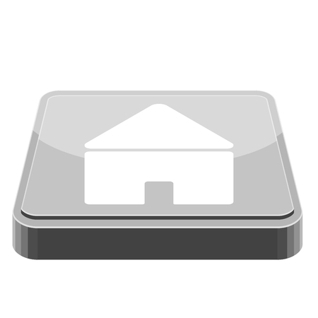 3d app button with a house icon. Vector illustration designのイラスト素材