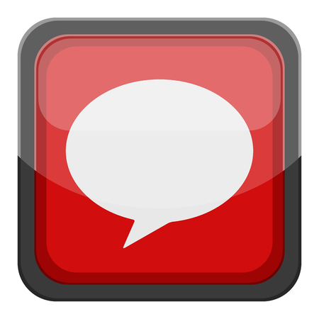 3d app button with a bubble chat iconのイラスト素材