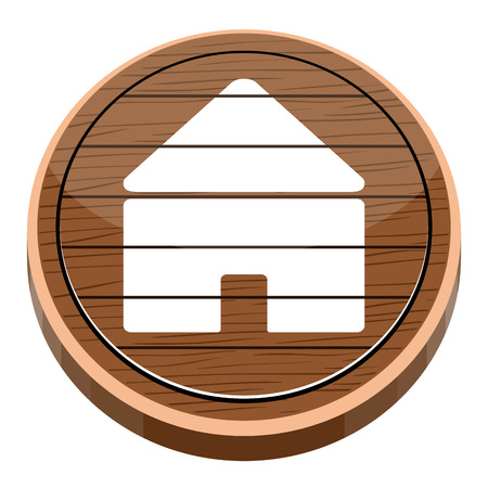 3d app button with a house icon. Vector illustration designのイラスト素材