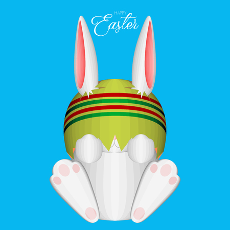 Isolated happy easter banner with a bunny and egg. Vector illustration designのイラスト素材