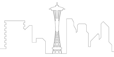 Outline of a Toronto cityscape. Vector illustration designのイラスト素材