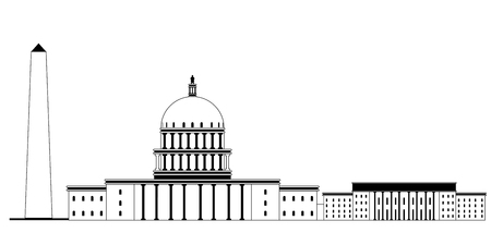 Monochromatic Washington cityscape image. Vector illustration designのイラスト素材