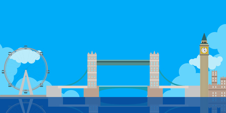 Colored London cityscape image. Vector illustration designのイラスト素材