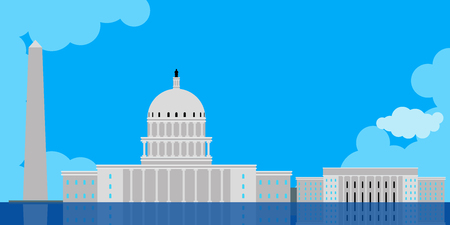 Colored Washington cityscape image. Vector illustration designのイラスト素材