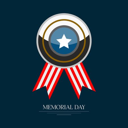 Isolated memorial day poster with a medal. Vector illustration designのイラスト素材