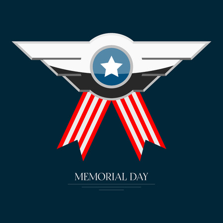 Isolated memorial day poster with a medal. Vector illustration designのイラスト素材
