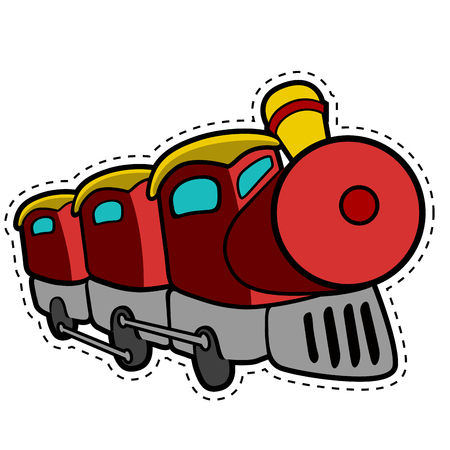 Isolated train dotted sticker. Vector illustration designのイラスト素材