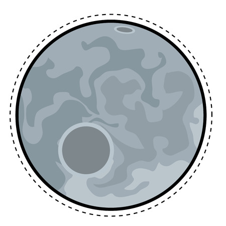 Isolated moon dotted sticker. Vector illustration designのイラスト素材