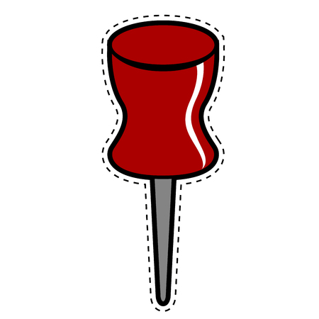 Isolated pushpin dotted sticker. Vector illustration designのイラスト素材