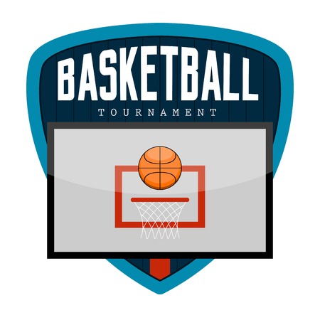 Isolated basketball emblem with text. Vector illustration designのイラスト素材