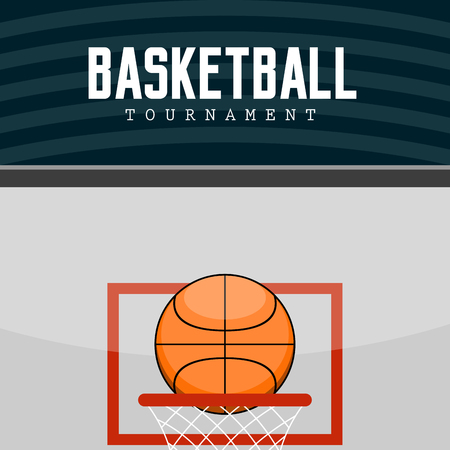 Basketball ball on a netのイラスト素材