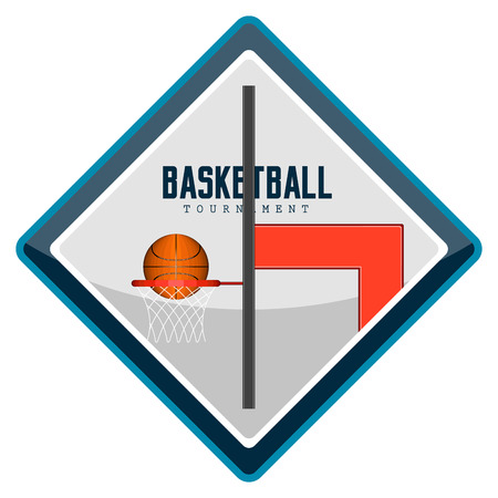 Isolated basketball emblem with text. Vector illustration designのイラスト素材