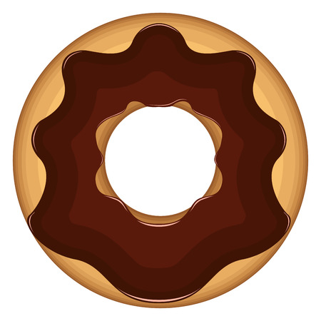 Chocolate glazed donut image. Vector illustration designのイラスト素材