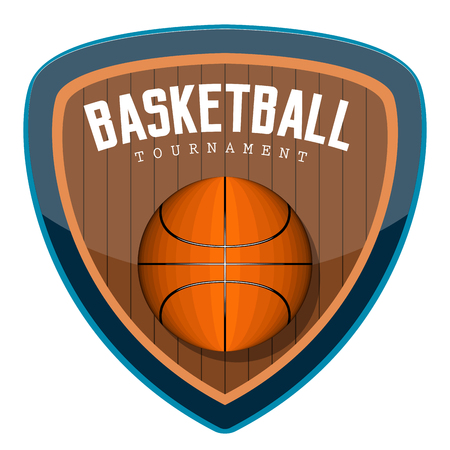 Isolated basketball emblem with text. Vector illustration designのイラスト素材