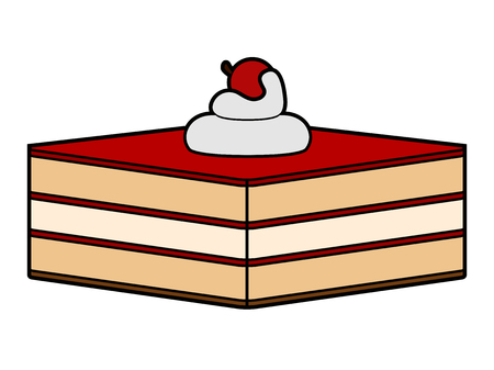 Isolated piece of cake icon. Vector illustration designのイラスト素材