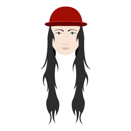 Hipster girl avatar with a hat. Vector illustration designのイラスト素材