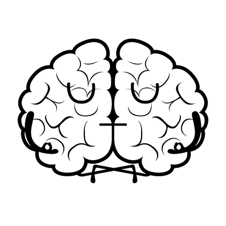 Isolated meditating brain cartoon. Vector illustration designのイラスト素材
