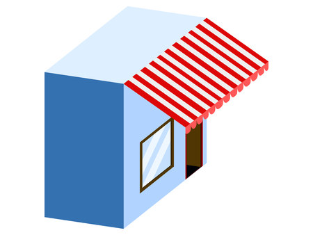 Isolated 3d store building with a storefront. Vector illustration designのイラスト素材