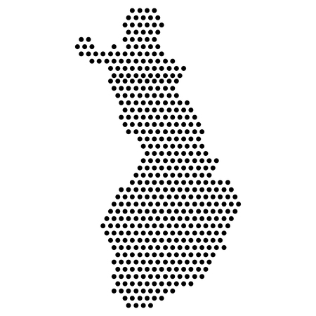 Isolated dotted political map of Finlandのイラスト素材