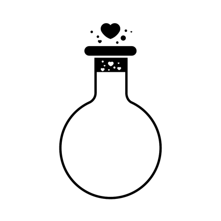 Boiling flask with heart icon on white background - Vectorのイラスト素材