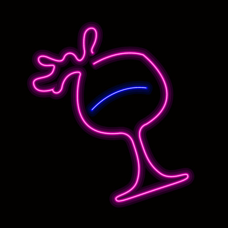 Neon cocktail icon on a black background - Vectorのイラスト素材