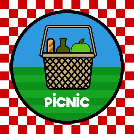 Isolated picnic basketのイラスト素材