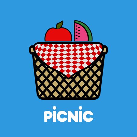 Isolated picnic basketのイラスト素材