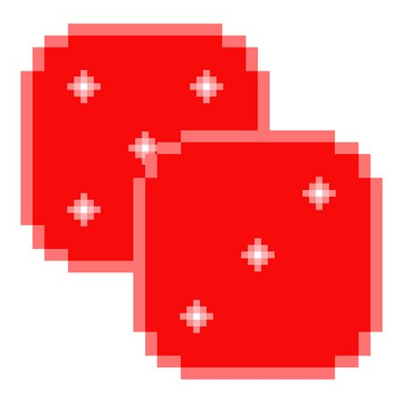 Isolated dices pixelated iconのイラスト素材