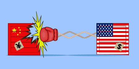 USA vs China trade warのイラスト素材