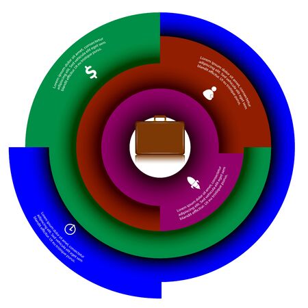 Business infographic with a briefcaseのイラスト素材