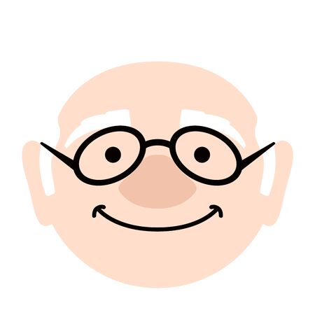 Isolated happy elder man avatarのイラスト素材