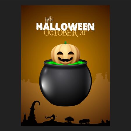 Spooky halloween posterのイラスト素材