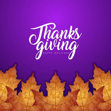 Happy thanksgiving card with a leaves - Vectorのイラスト素材
