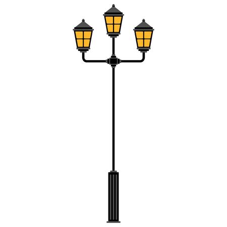 Isolated vintage public lampのイラスト素材