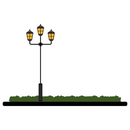 Vintage public lamp on a parkのイラスト素材