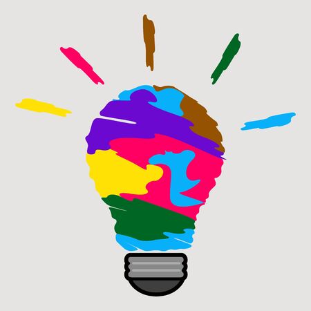 Lightbulb on a colored background. Idea lightbulb concept - Vectorのイラスト素材