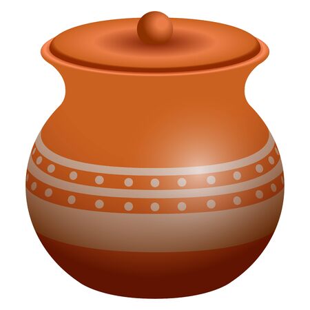 Isolated clay pot. Haadmade potter - Vector illustrationのイラスト素材