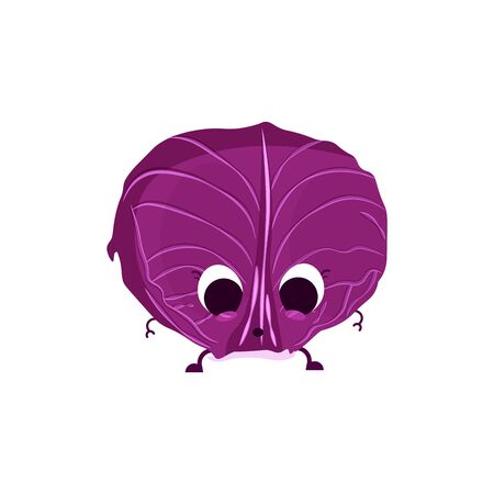 Isolated purple cabbage cartoon. Healthy food cartoon - Vectorのイラスト素材