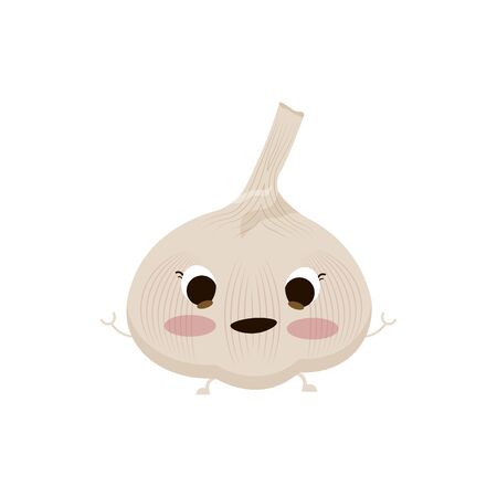 Isolated garlic cartoonのイラスト素材