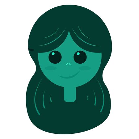 Isolated green woman image over a white background - Vectorのイラスト素材
