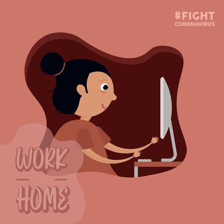 Home office poster. Work from home - Vectorのイラスト素材