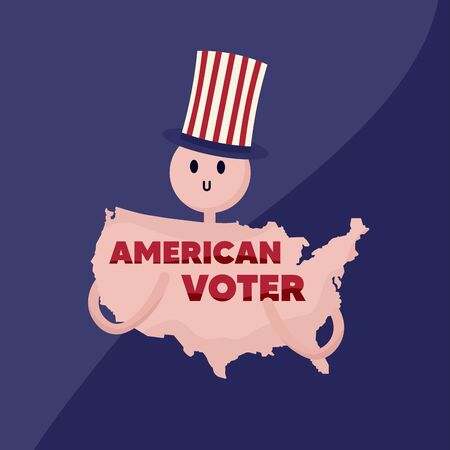 Map of United States with elections text - Vectorのイラスト素材