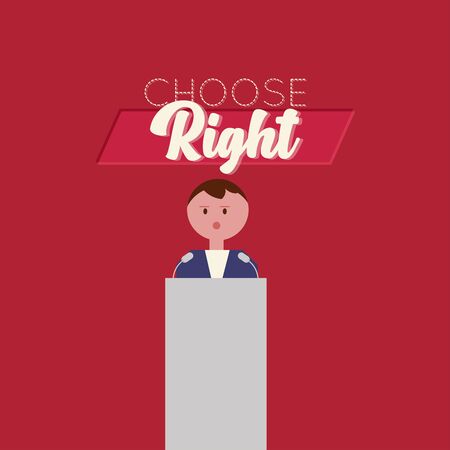 Candidate in debate. Elections day - Vector illustrationのイラスト素材